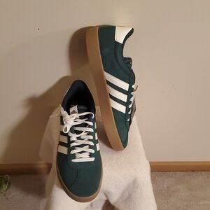 Adidas Women Green and White Sneakers